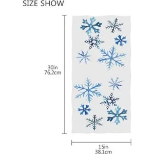 Toallas de mano de copos de nieve azules en acuarela 16 x_3