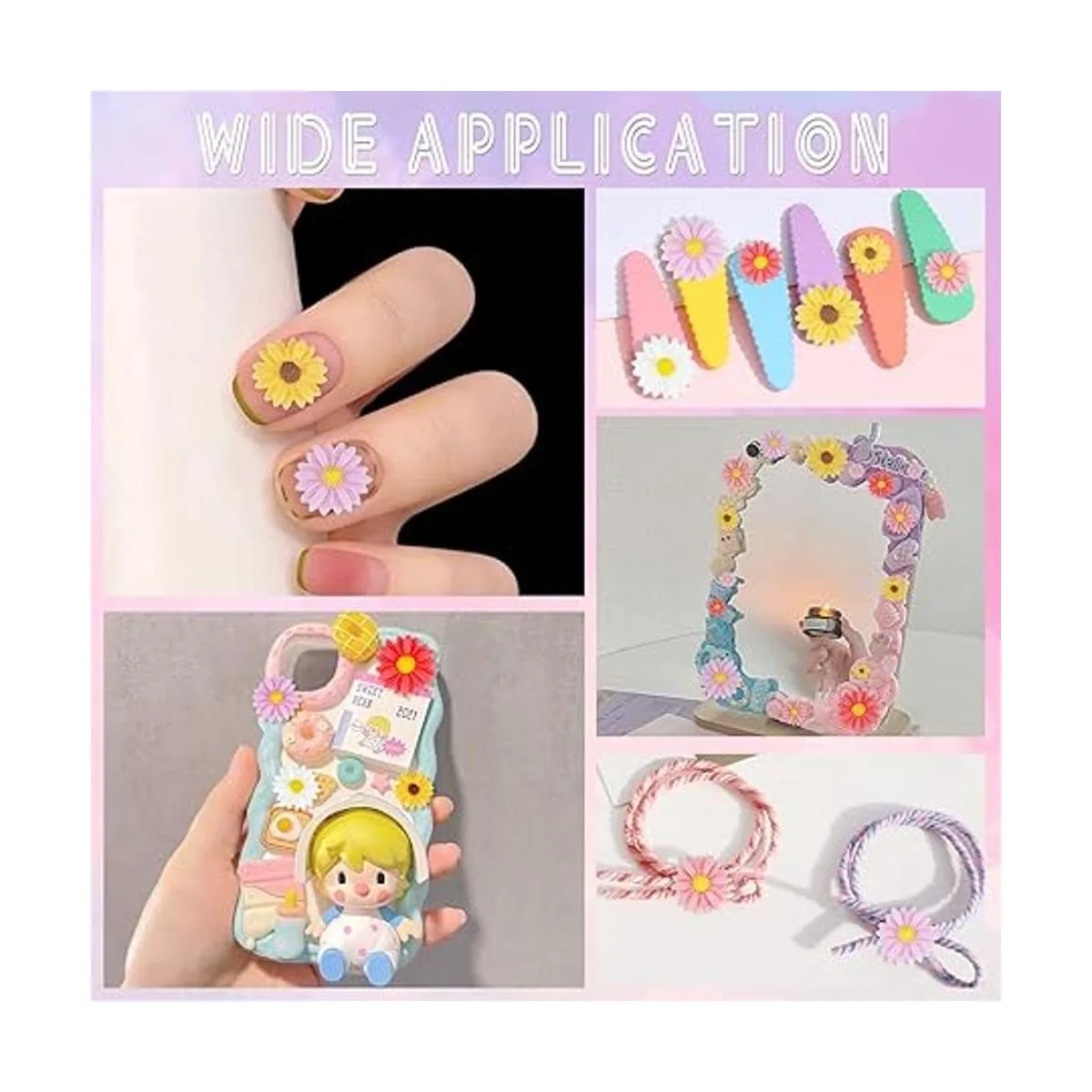 PH PandaHall 75 piezas de 5 colores de flores de