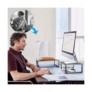 Paquete de 2 soportes elevadores de monitor Simple_6