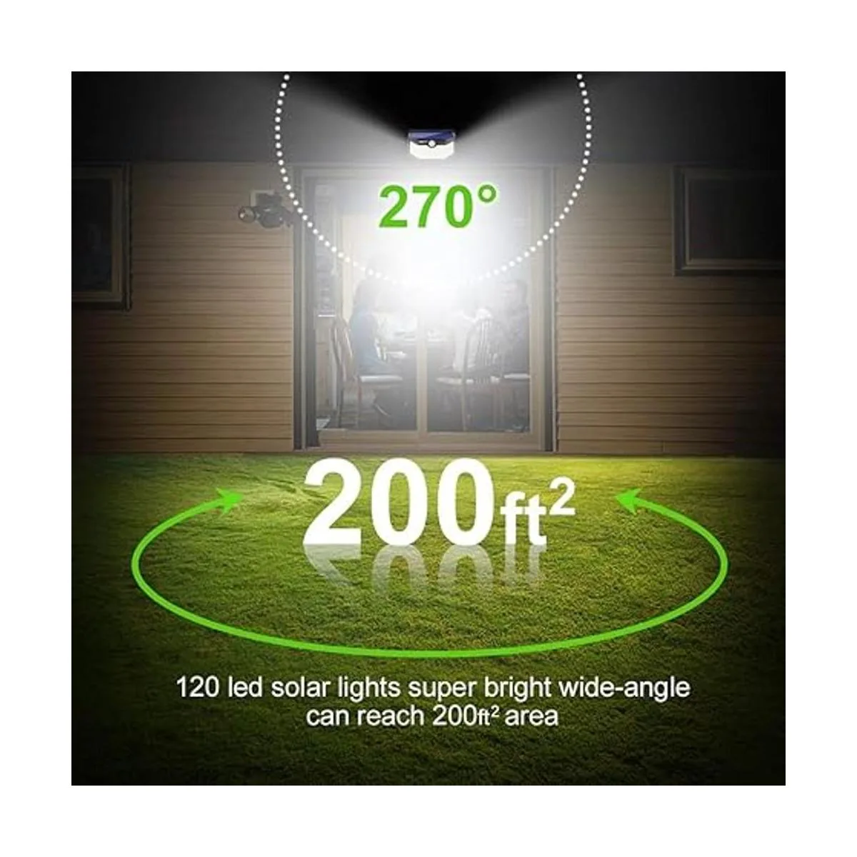 HMCITY Solar Lights Outdoor 120 LED with Lights Reflector_3