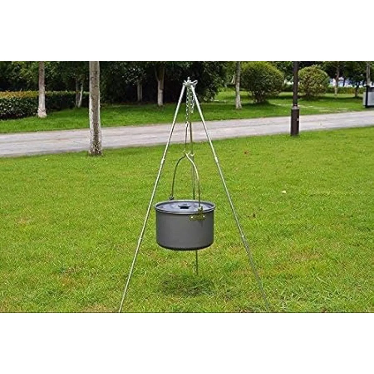 Sutekus Trípode de campamento para fogata portátil para_5