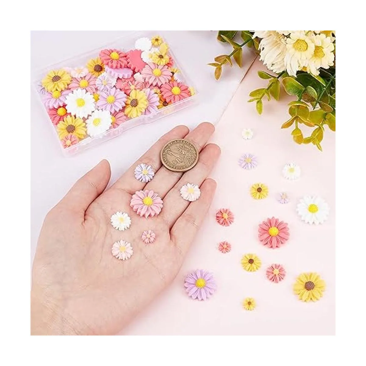 PH PandaHall 75 piezas de 5 colores de flores de