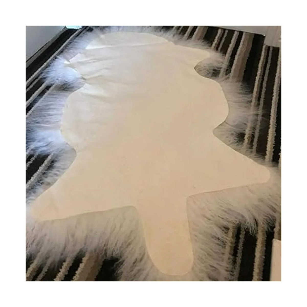 Alfombra de piel de oveja tibetana mongol auténtica de