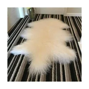 Alfombra de piel de oveja tibetana mongol auténtica de
