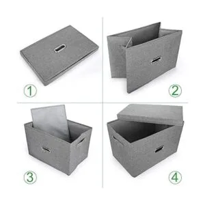 Papelera Valease de almacenamiento plegable de tela de