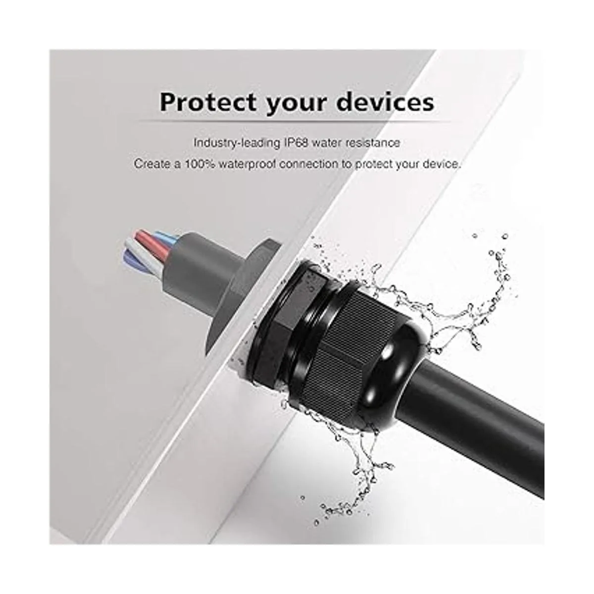 QILIPSU Prensaestopas de nailon NPT de 12 impermeable