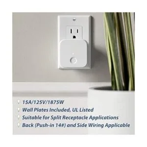 ELECTECK Enchufe decorativo de 15 amperios con placa de_2