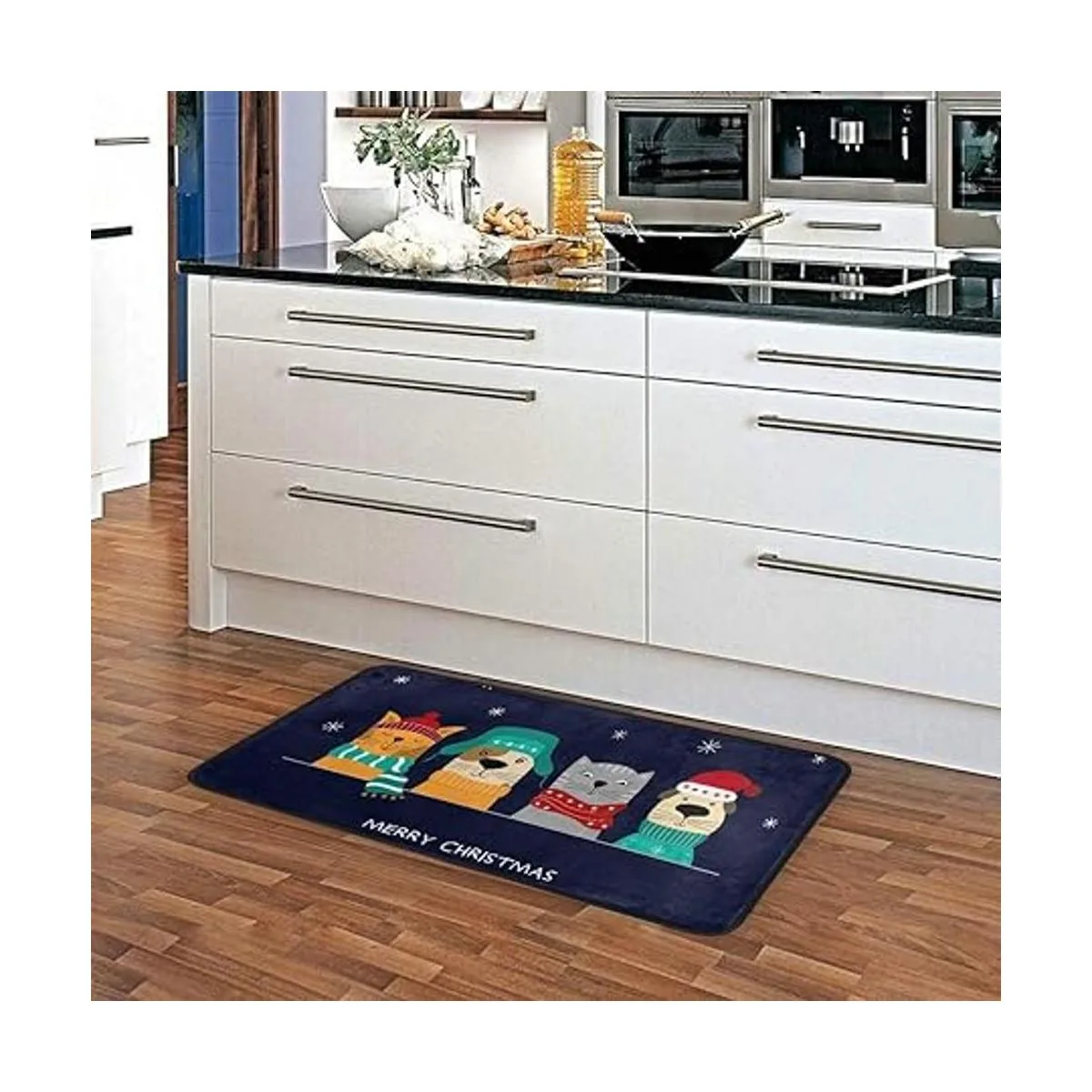 Alfombra de cocina antideslizante para perros de Navidad_5
