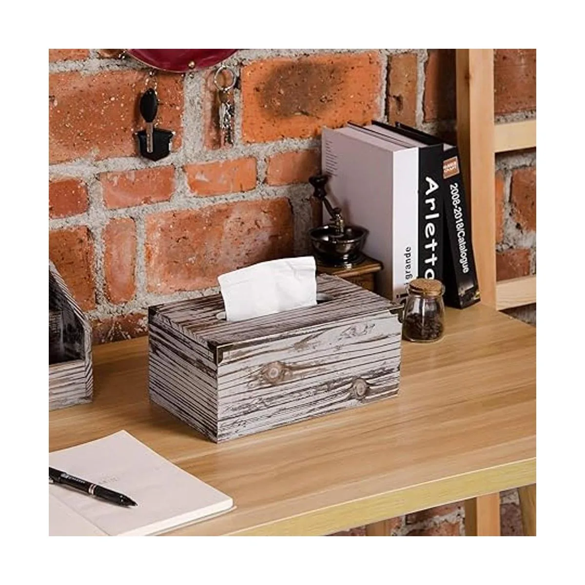 Liry Products Caja de papel de seda facial de madera