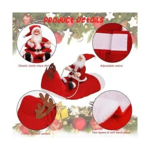 BWOGUE Ropa de navidad para mascotas disfraz de Papá_4