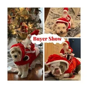 BWOGUE Ropa de navidad para mascotas disfraz de Papá_6