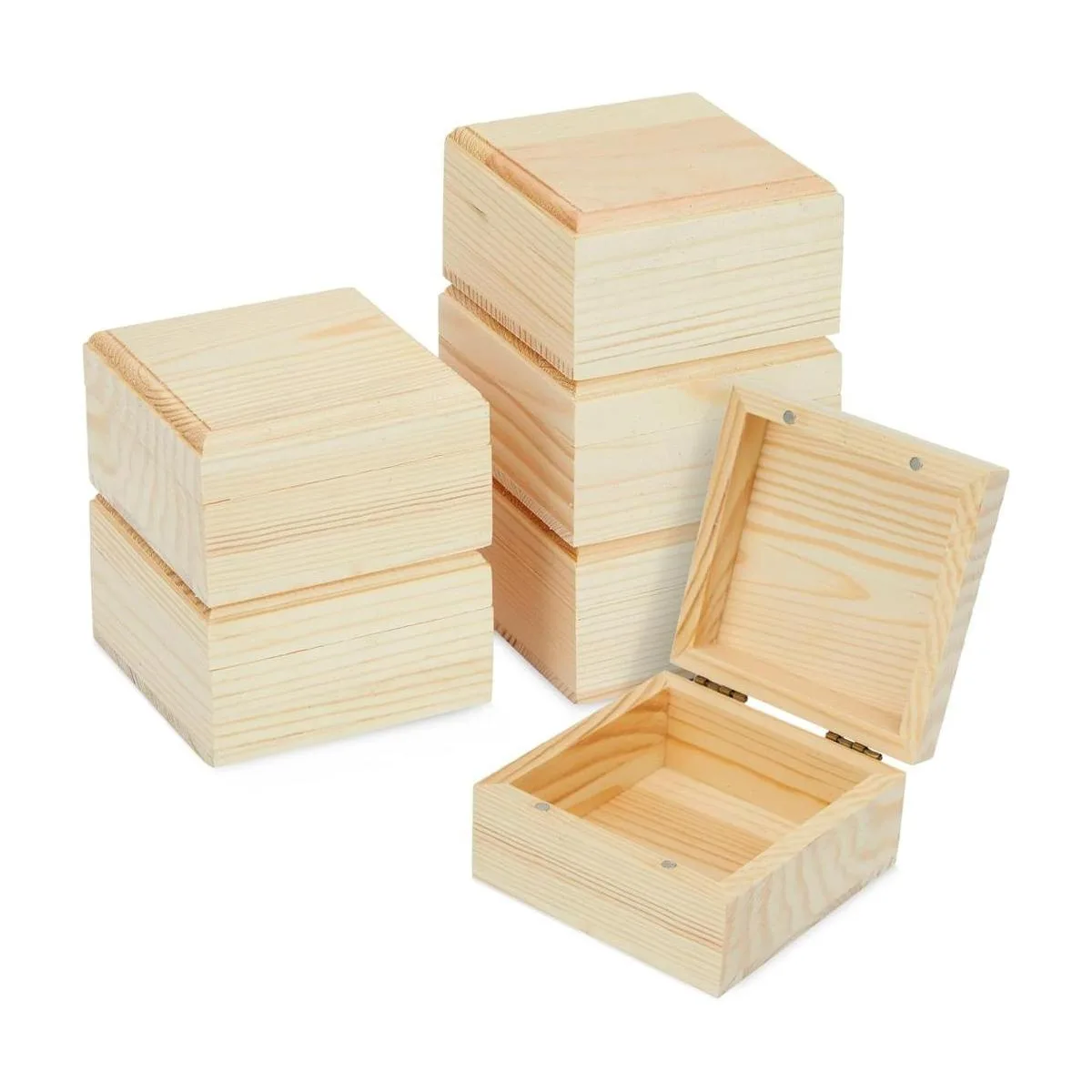 Caja de madera sin terminar con tapa con bisagras 3.5 x 2_1