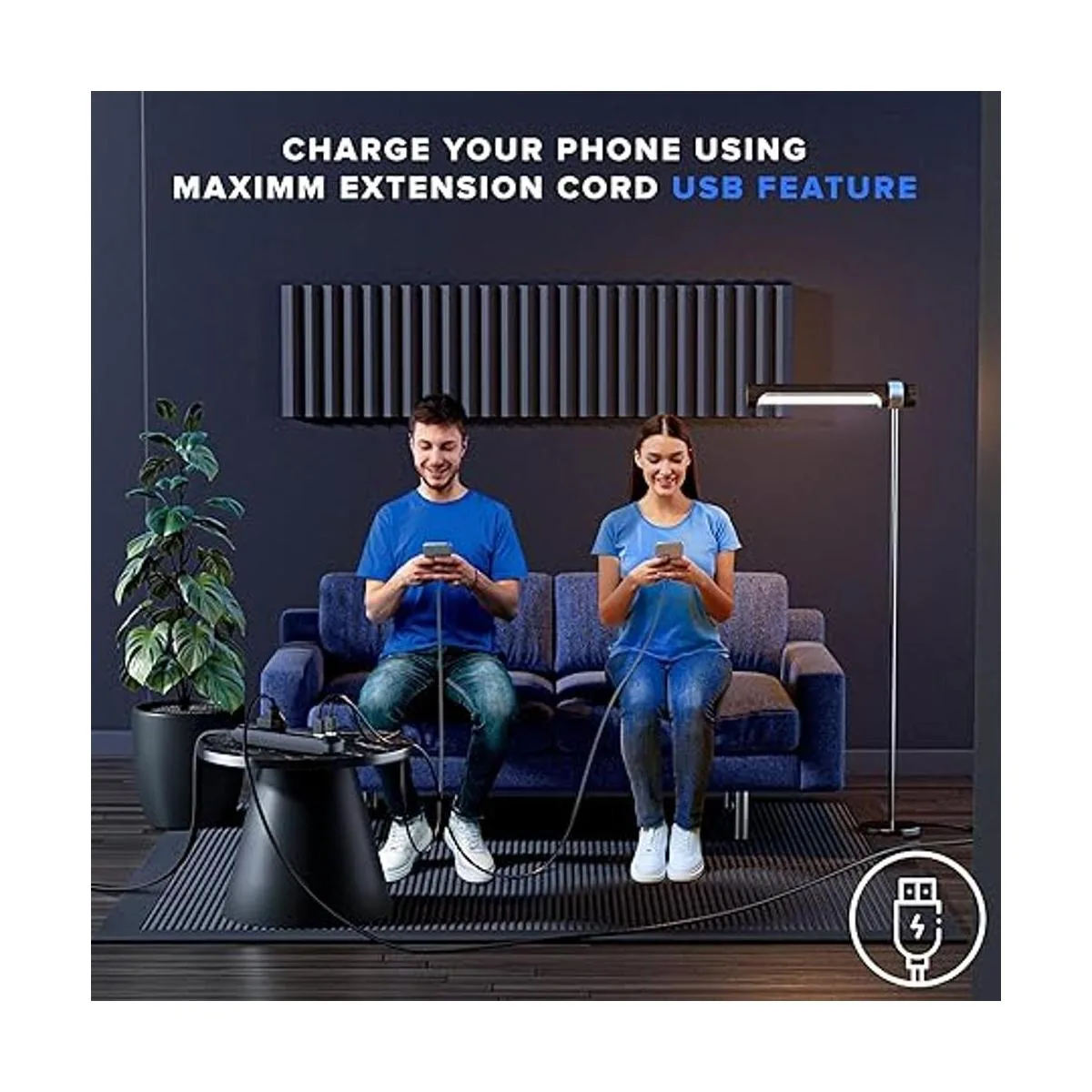 Cable de extensión con puertos USB de 3 pies cable de_5