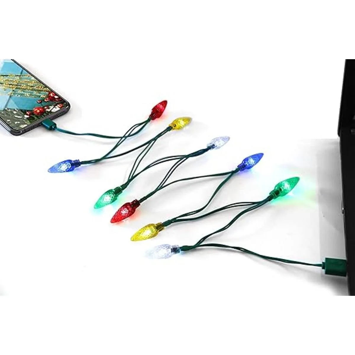 Fotbor LED Christmas Lights Phone Charging Cable Festive_1