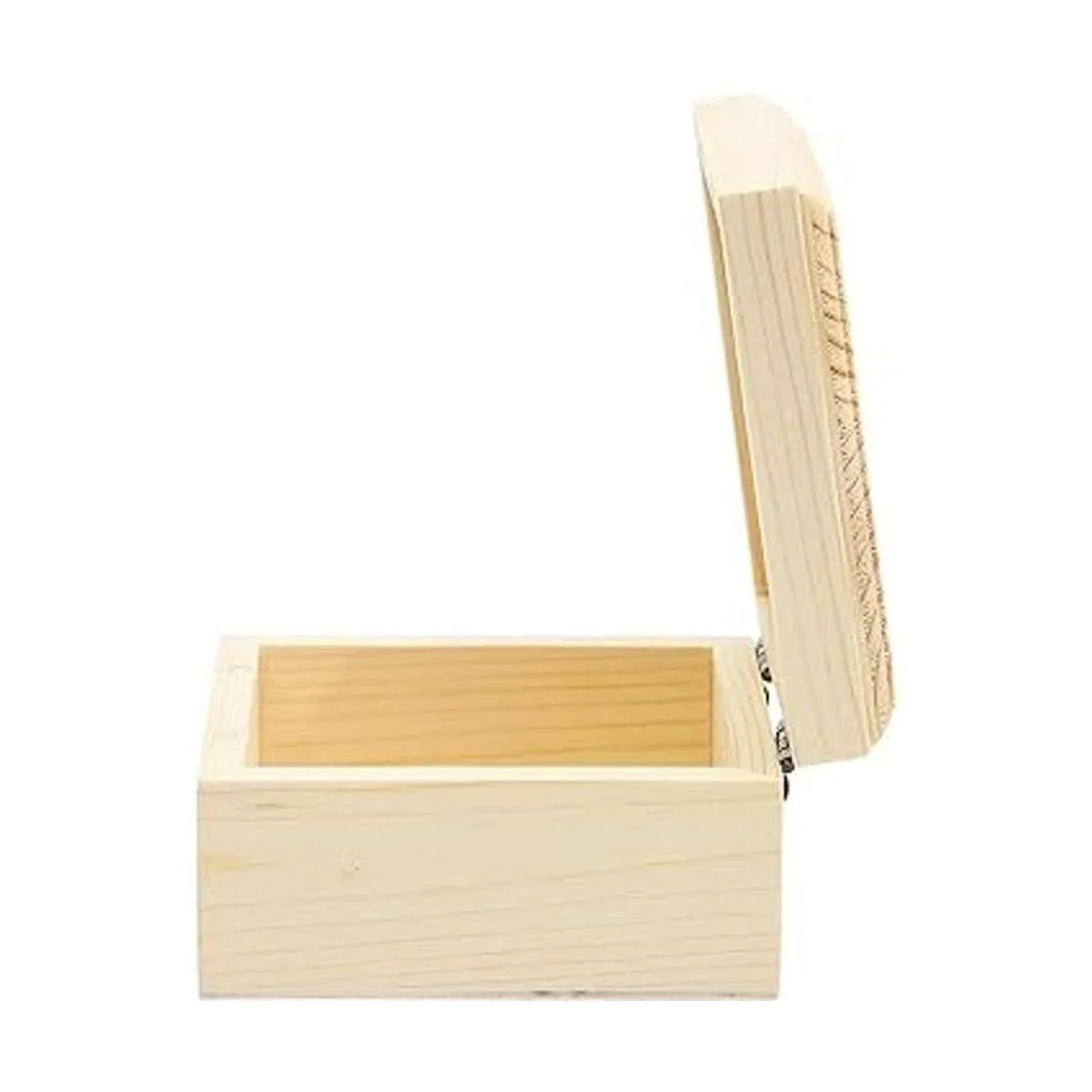 Caja de madera sin terminar con tapa con bisagras 3.5 x 2_4