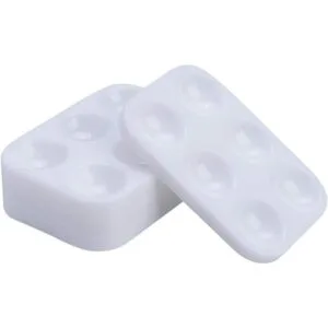 30 paletas de pintura de plástico blanco de 6 pozos