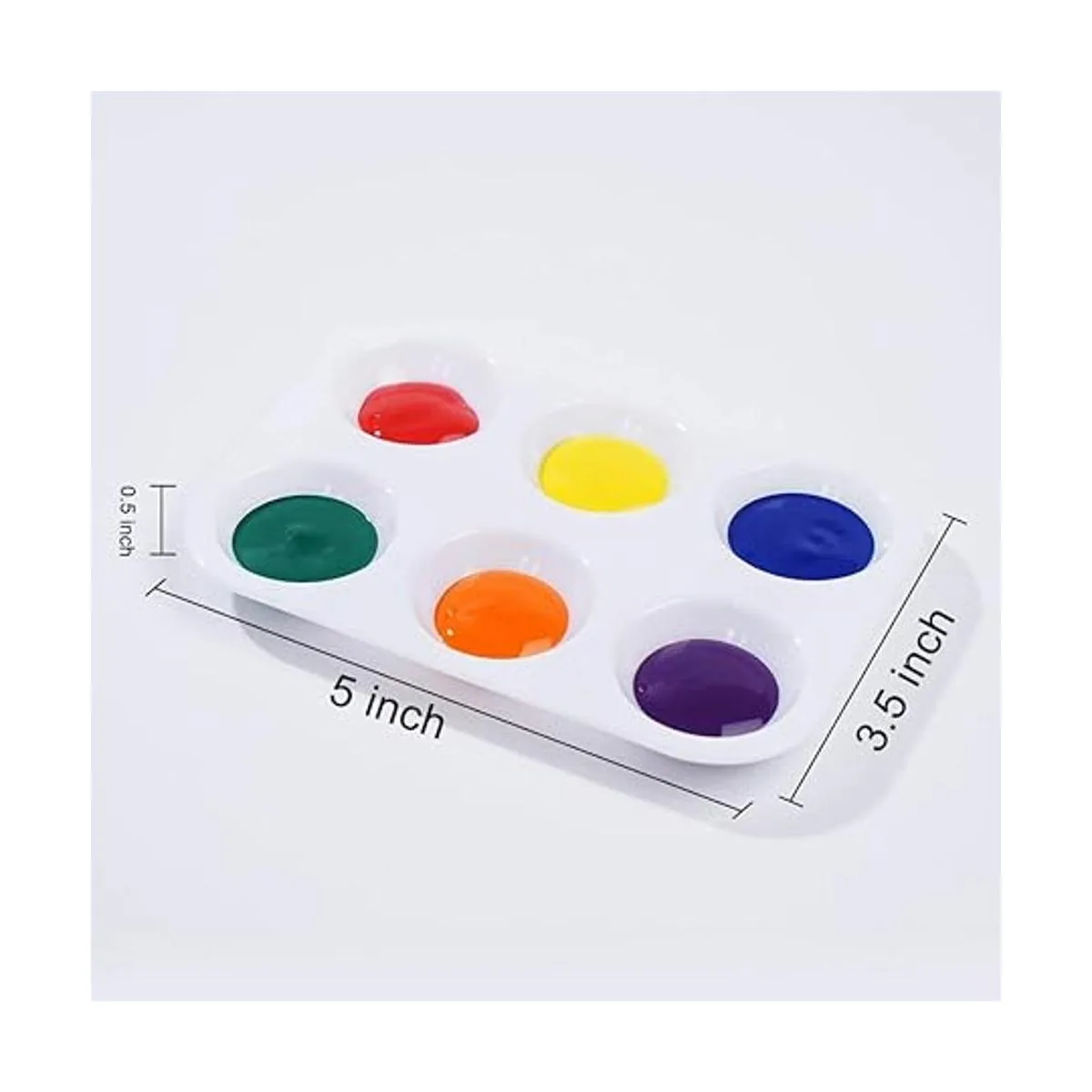 30 paletas de pintura de plástico blanco de 6 pozos