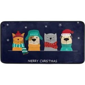 Alfombra de cocina antideslizante para perros de Navidad_1