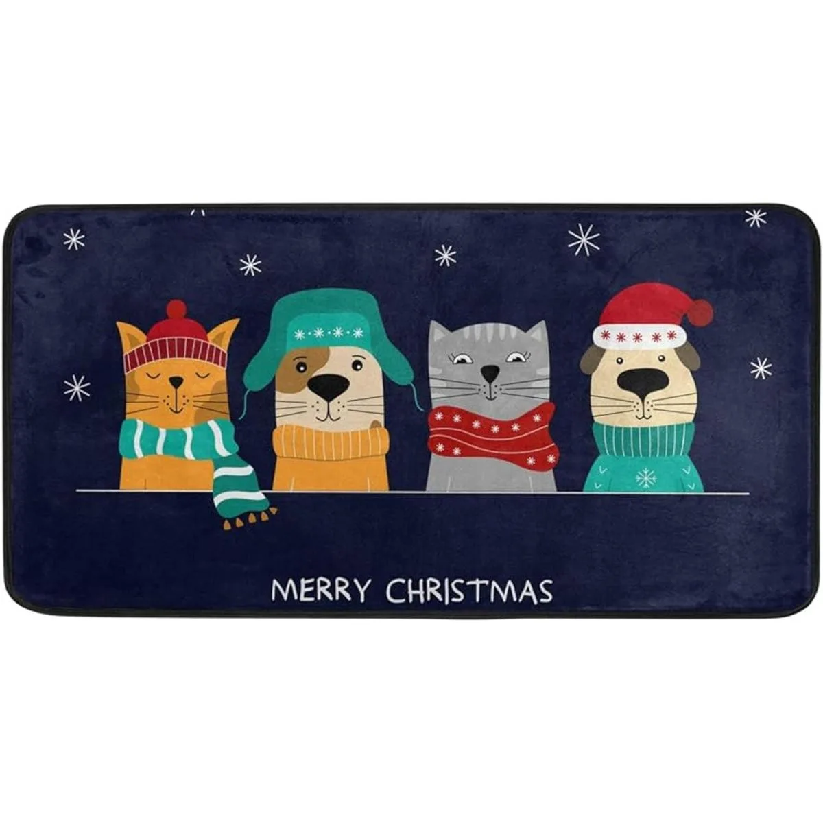 Alfombra de cocina antideslizante para perros de Navidad_1