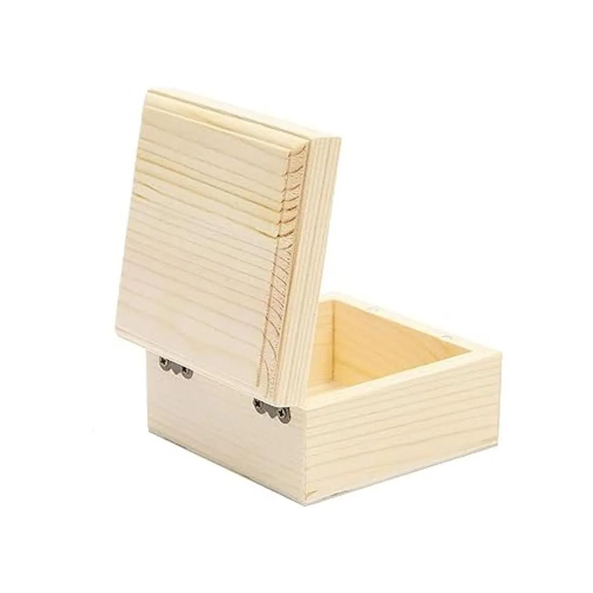 Caja de madera sin terminar con tapa con bisagras 3.5 x 2_2