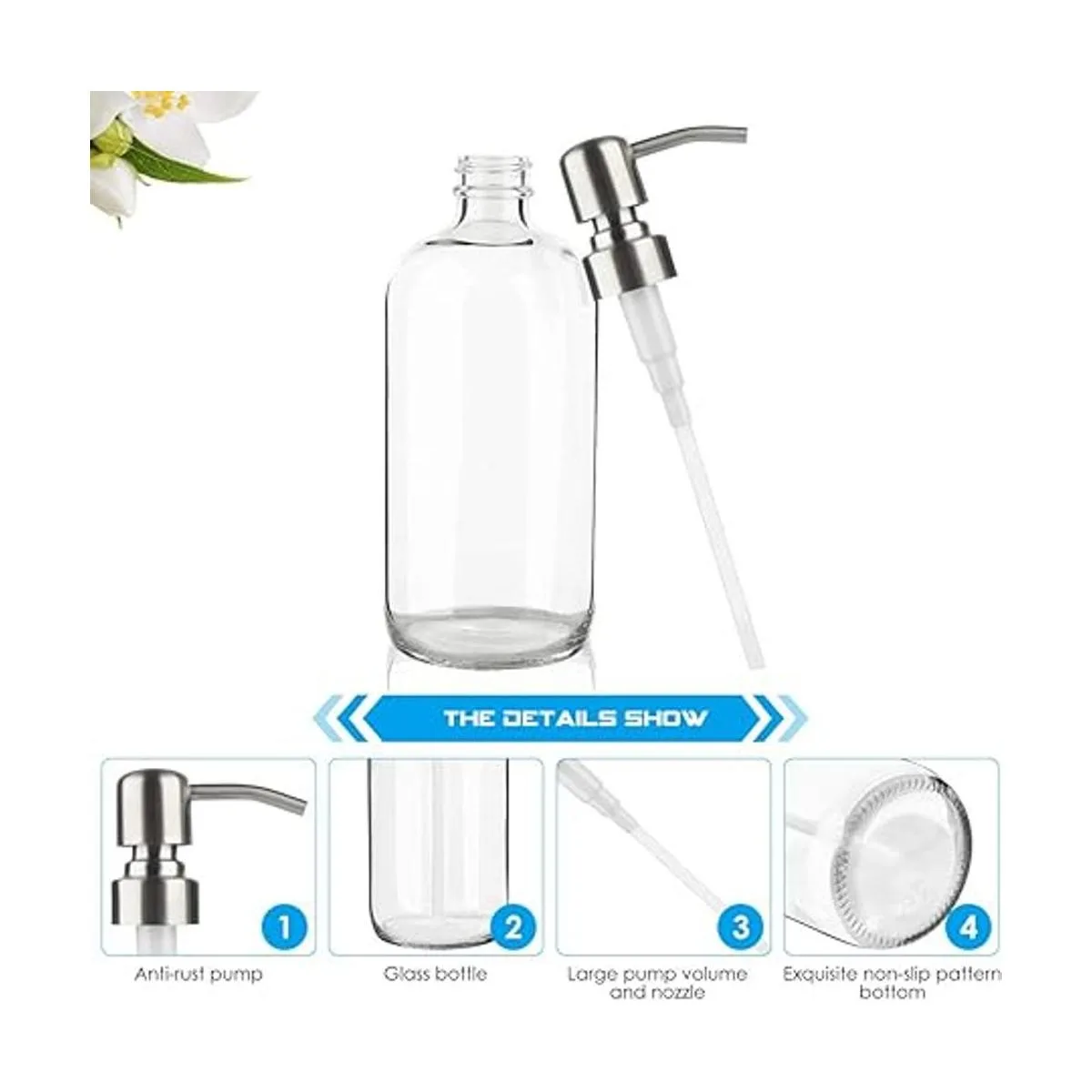 ARKTEK Dispensador de jabón de vidrio dispensador de_3