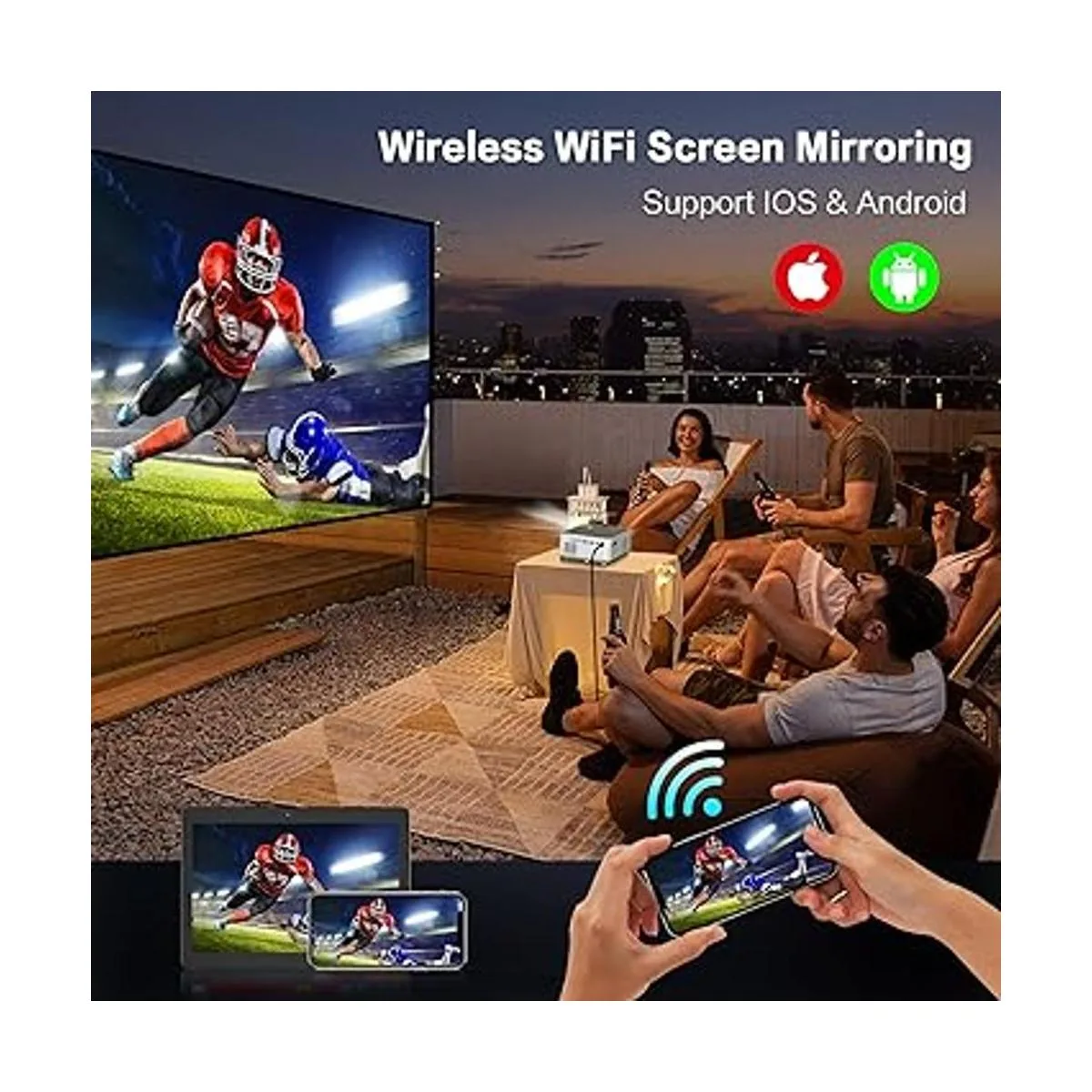 Proyector HD 1080P proyector WiFi Bluetooth proyector_3