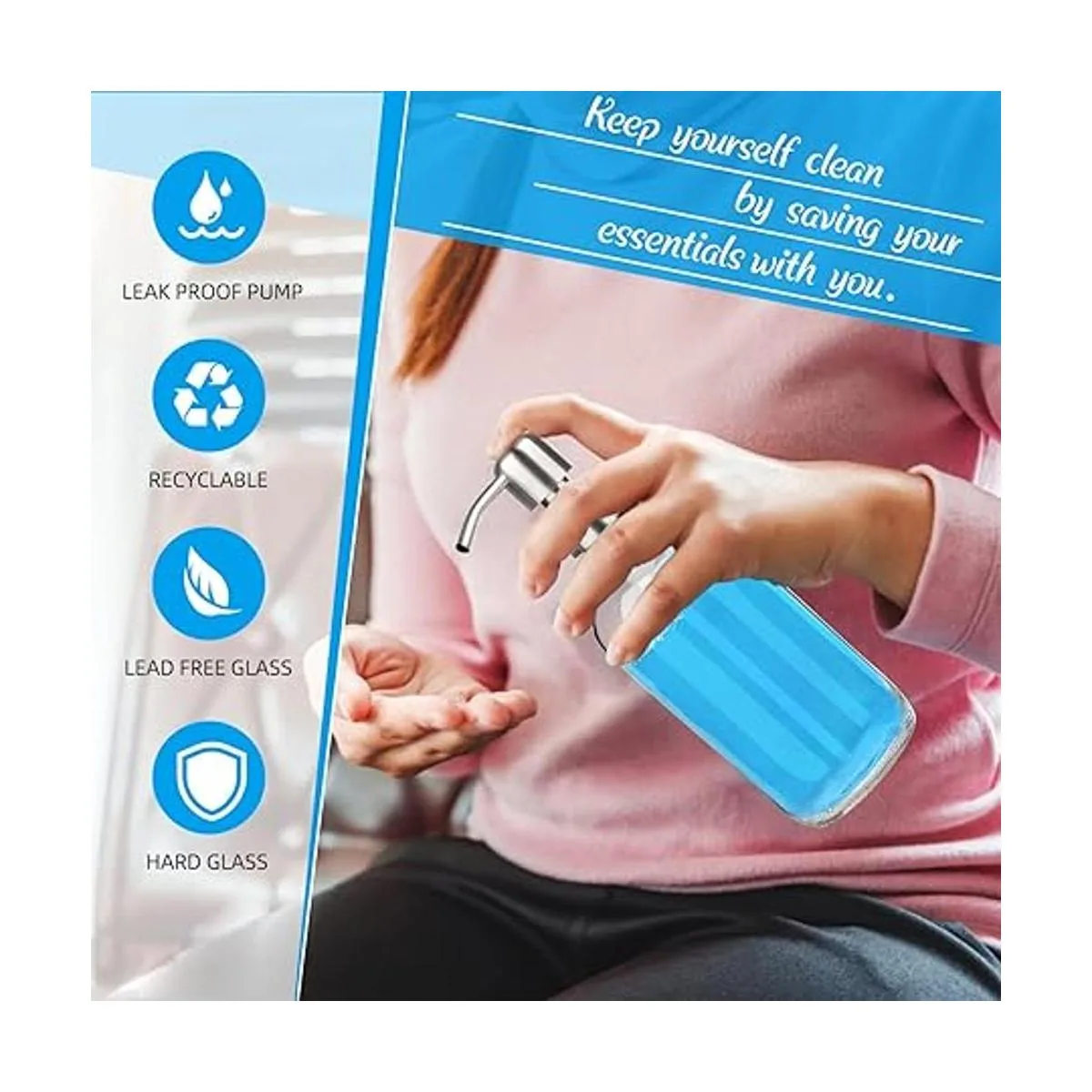 ARKTEK Dispensador de jabón de vidrio dispensador de_6