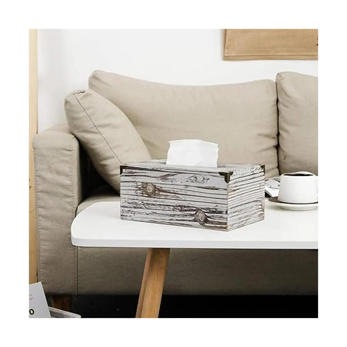 Liry Products Caja de papel de seda facial de madera