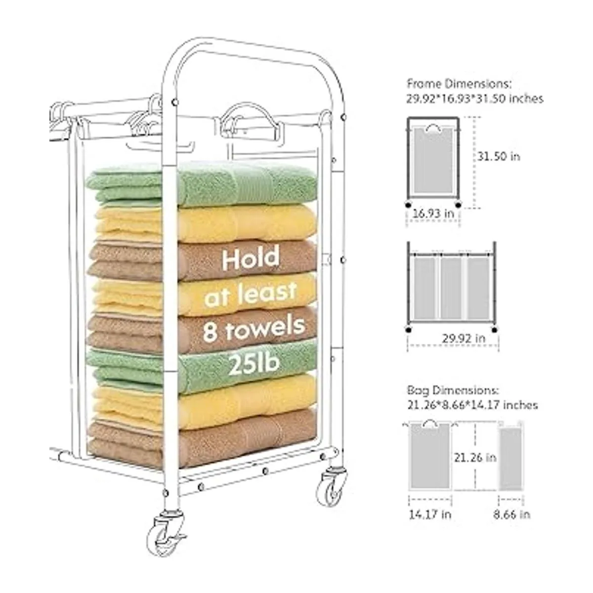 ROMOON Clasificador de lavandería clasificador de cestas