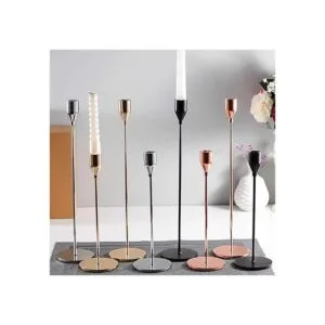 SUJUN Matte Black Candle Holders Set of 3 for Taper_5