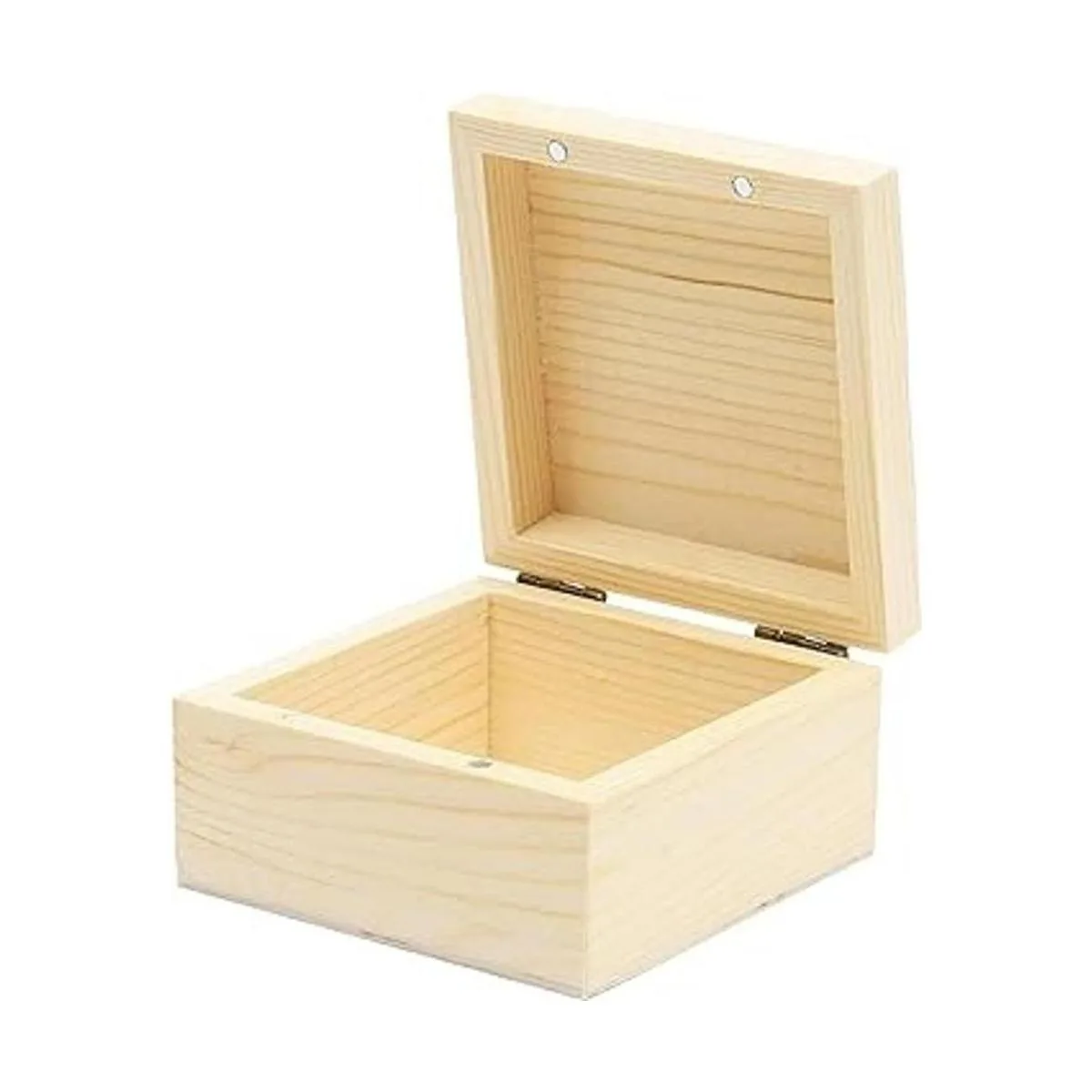 Caja de madera sin terminar con tapa con bisagras 3.5 x 2_5
