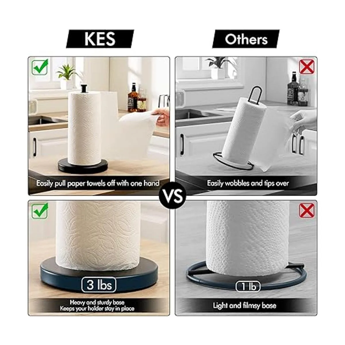 KES Soporte para toallas de papel para encimera de cocina_2