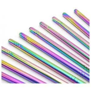 Rainbow 304 Stainless Steel Chopsticks Reusable Multicolor