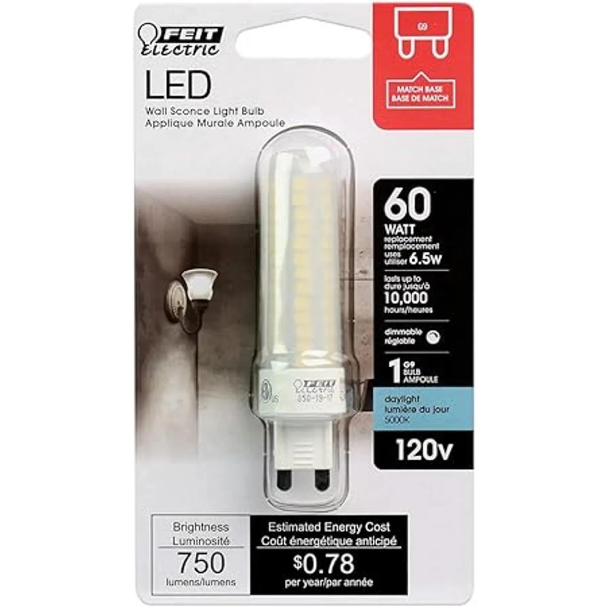 Feit Electric Bombilla LED T4 BP60G9850LED 6.5watts_2
