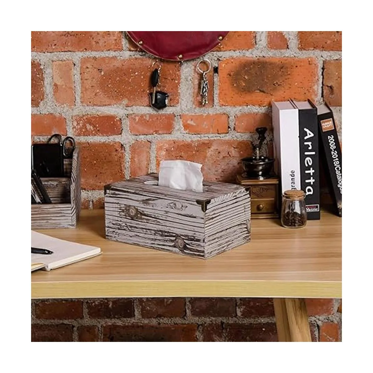 Liry Products Caja de papel de seda facial de madera