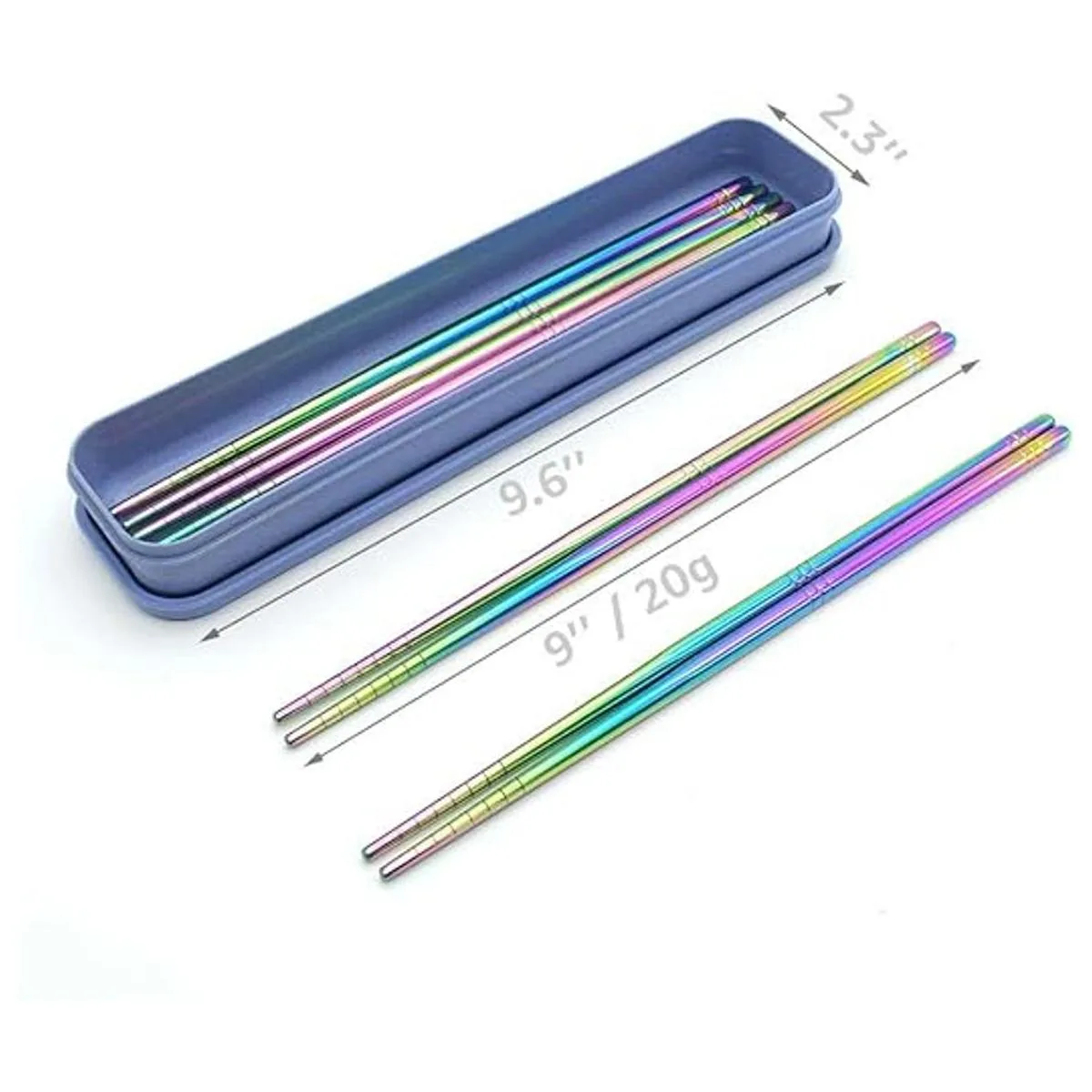 Rainbow 304 Stainless Steel Chopsticks Reusable Multicolor