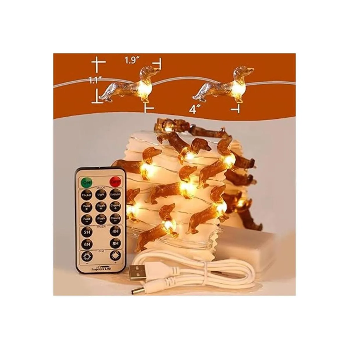 Impress Life Pet Theme Decorative String Lights 10ft 30