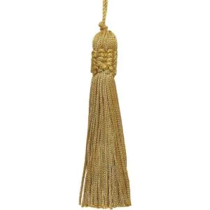 Juego de 10 borlas de cadena de cabeza de corona dorada_1