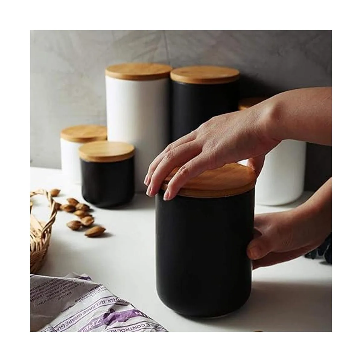 Bote de almacenamiento de alimentos tarros de cocina de_5