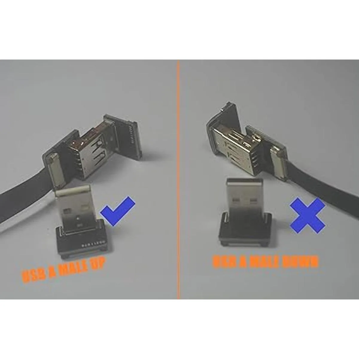 Cinta delgada y delgada estándar USB A macho de 90 grados_3