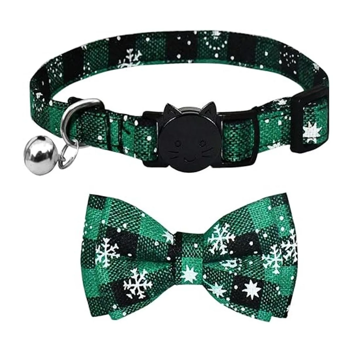 Malier Collar de gato de Navidad con diseño de copo de_5