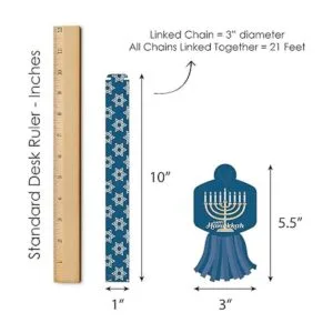 Big Dot of Happiness Happy Hanukkah Guirnalda de 90