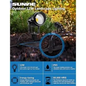 SUNVIE Luces LED de paisaje de bajo voltaje de 12 W con