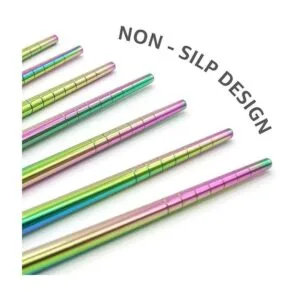 Rainbow 304 Stainless Steel Chopsticks Reusable Multicolor