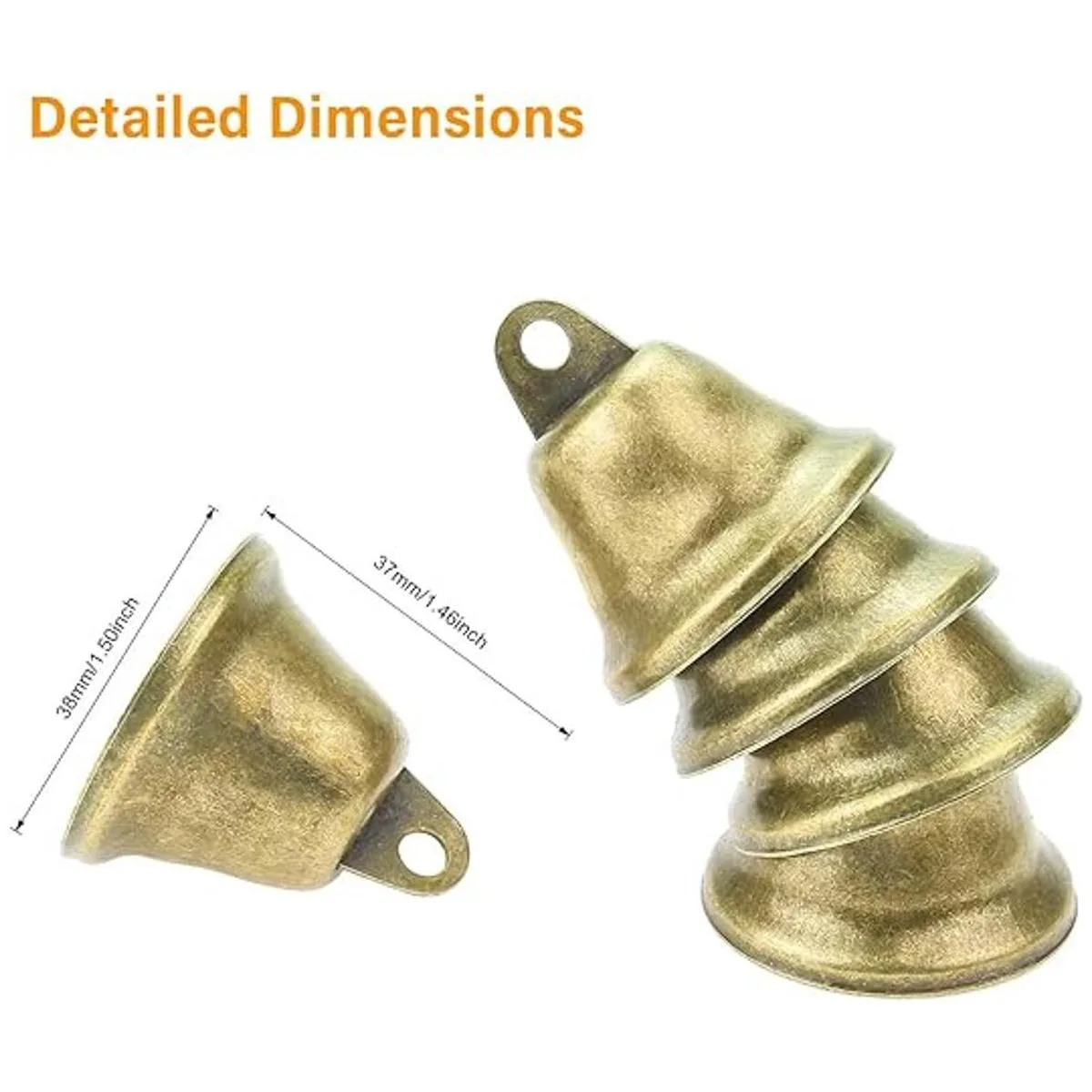 Powlankou 40 campanas vintage de 1.496 in de bronce para