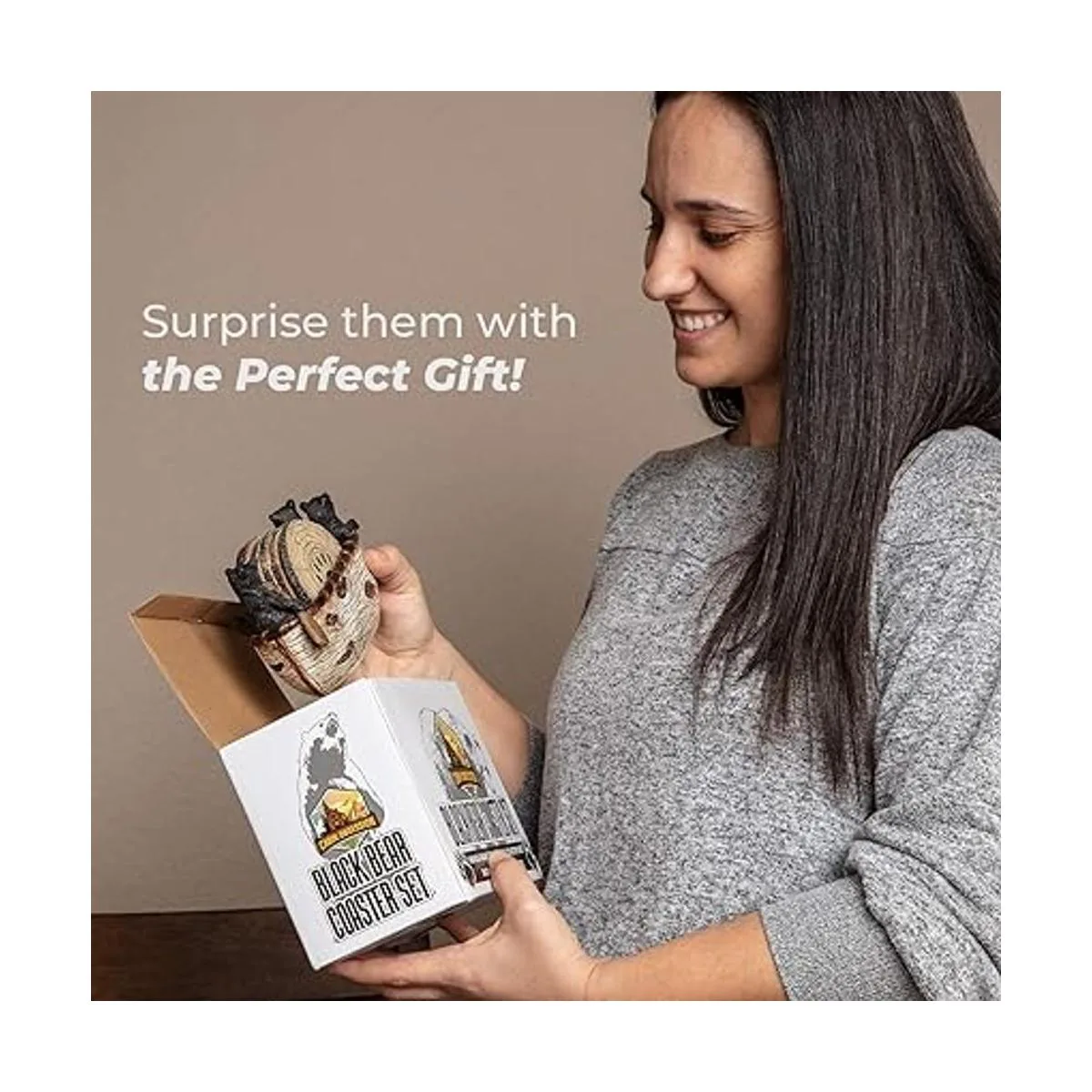 Juego de posavasos de oso 6 posavasos rústicos de tamaño_6