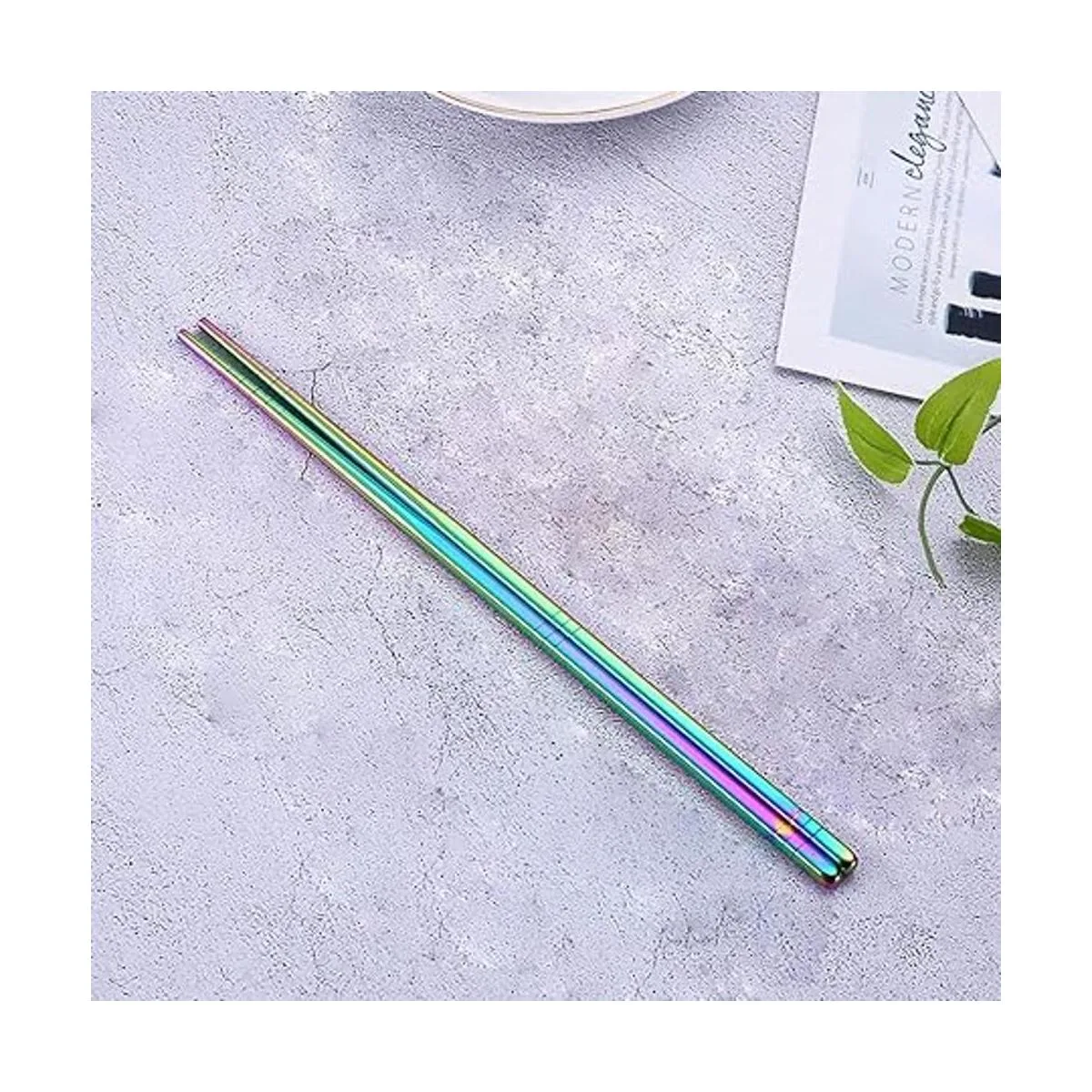 Rainbow 304 Stainless Steel Chopsticks Reusable Multicolor