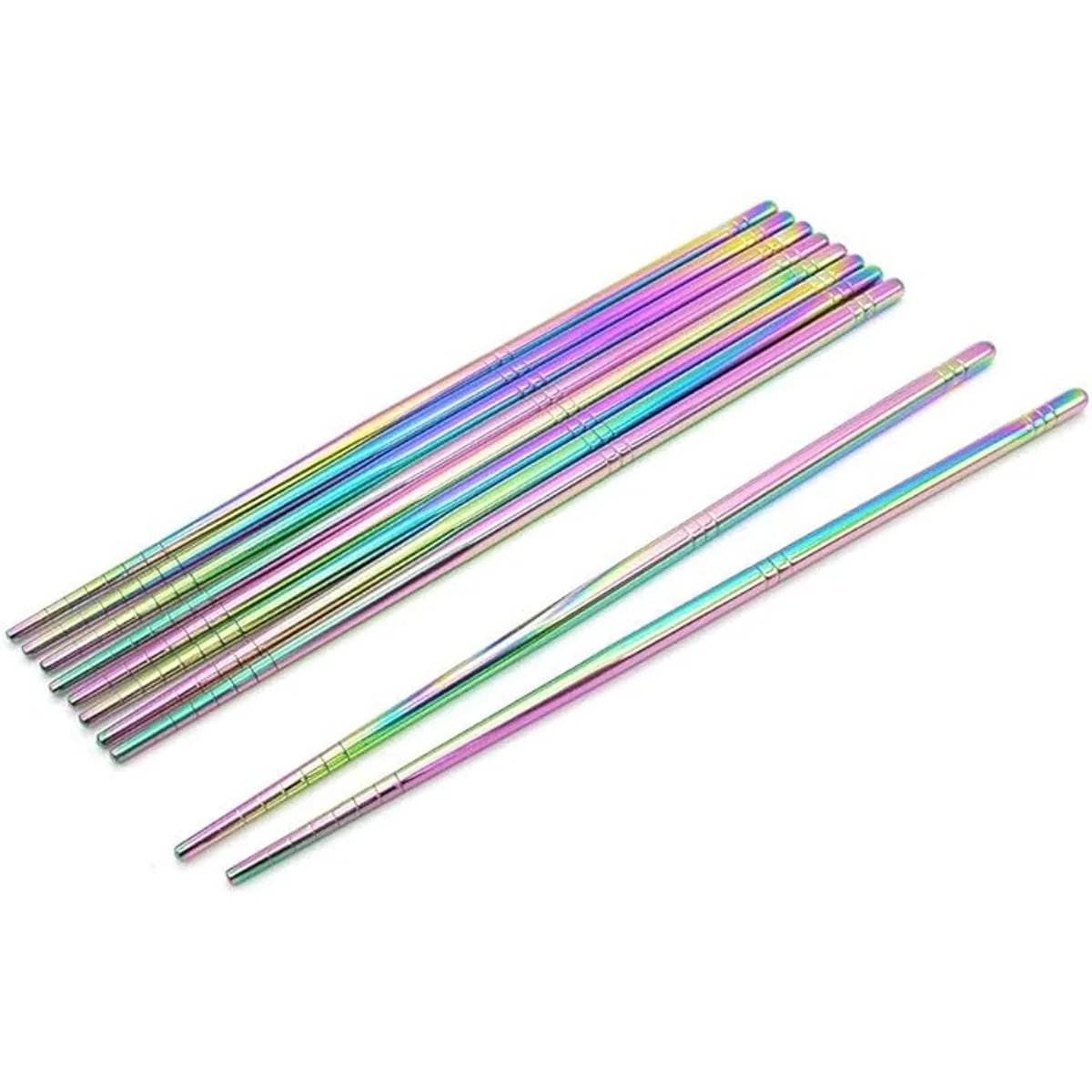 Rainbow 304 Stainless Steel Chopsticks Reusable Multicolor