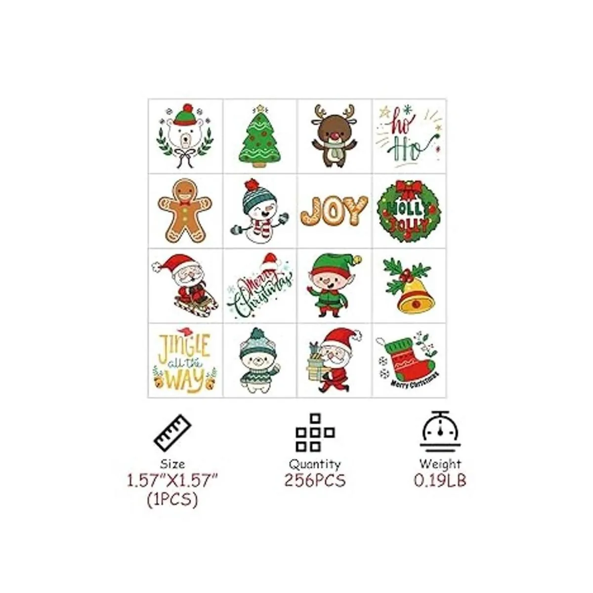 Regalos de fiesta de tatuajes de Navidad de 256 quilates_3