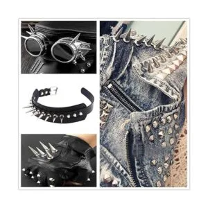 2.165 in sólido punk bala grandes espigas metal cuero_5